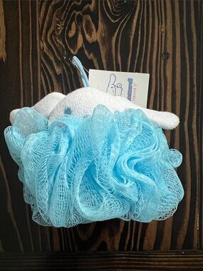 Light Blue Bath Pouf with Cinnamoroll Plush